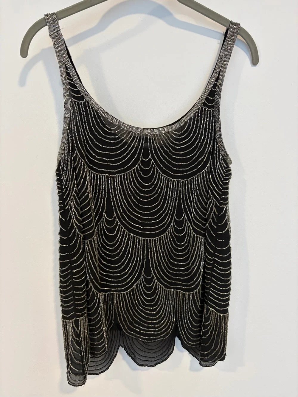 Joie Black Beaded Scoop Neck Camisole - Picture 3 of 10